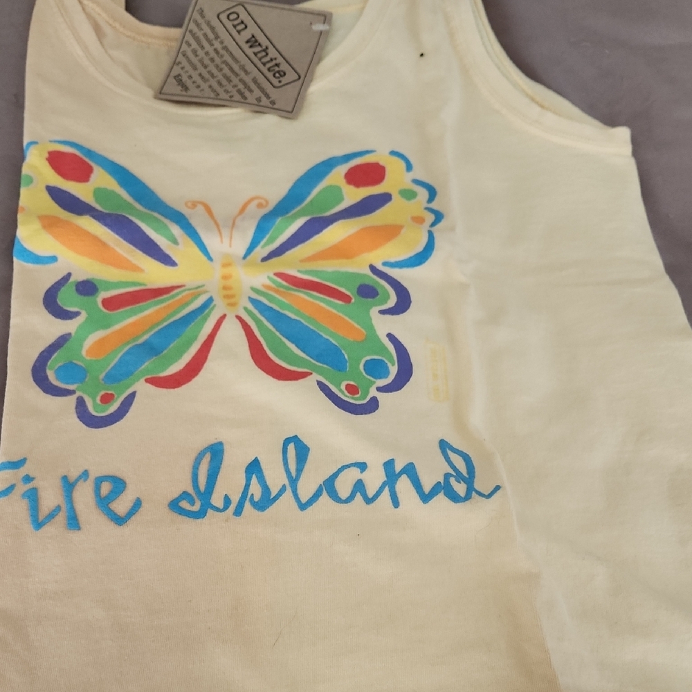 Womans Butterfly Tank Top - yellow